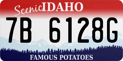 ID license plate 7B6128G
