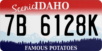 ID license plate 7B6128K