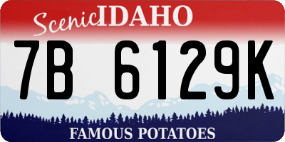 ID license plate 7B6129K