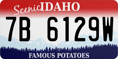 ID license plate 7B6129W