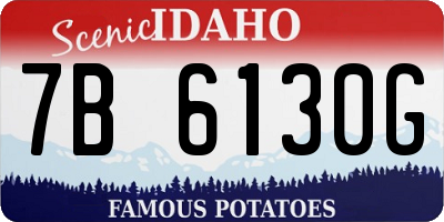 ID license plate 7B6130G
