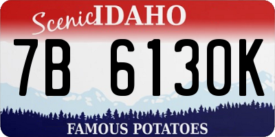 ID license plate 7B6130K