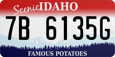 ID license plate 7B6135G