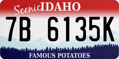 ID license plate 7B6135K