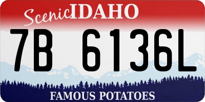 ID license plate 7B6136L