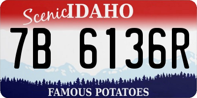 ID license plate 7B6136R