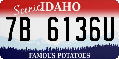 ID license plate 7B6136U