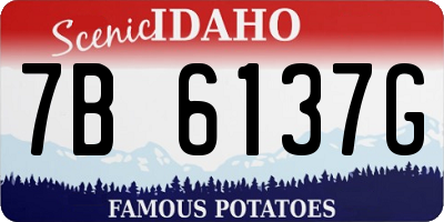ID license plate 7B6137G