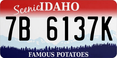 ID license plate 7B6137K