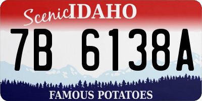 ID license plate 7B6138A