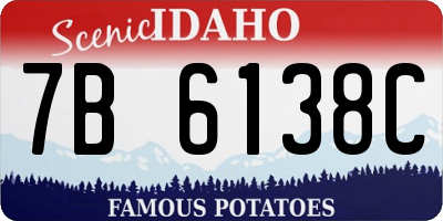 ID license plate 7B6138C
