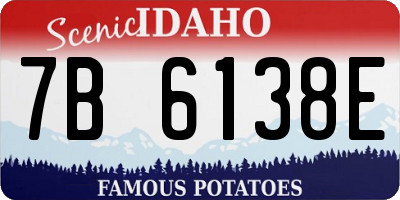 ID license plate 7B6138E