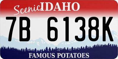 ID license plate 7B6138K