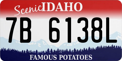 ID license plate 7B6138L