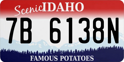 ID license plate 7B6138N