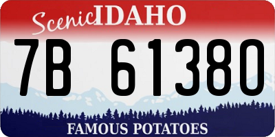ID license plate 7B6138O