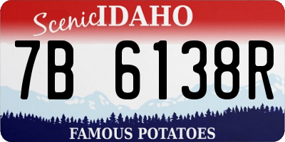 ID license plate 7B6138R