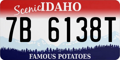 ID license plate 7B6138T