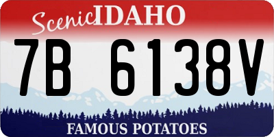 ID license plate 7B6138V