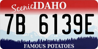 ID license plate 7B6139E
