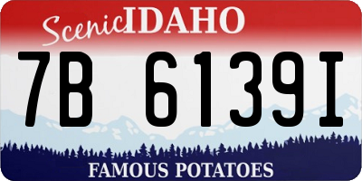 ID license plate 7B6139I