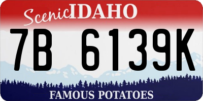 ID license plate 7B6139K