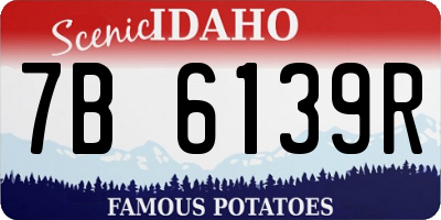 ID license plate 7B6139R