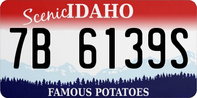 ID license plate 7B6139S