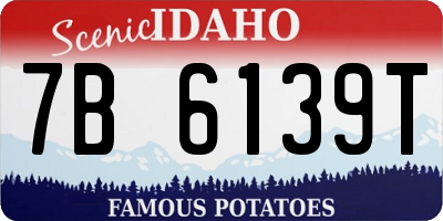 ID license plate 7B6139T