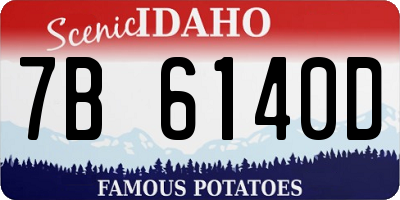 ID license plate 7B6140D