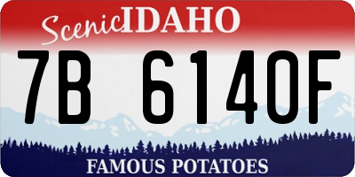ID license plate 7B6140F