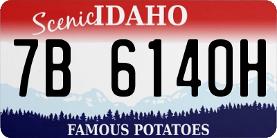 ID license plate 7B6140H