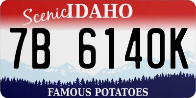 ID license plate 7B6140K