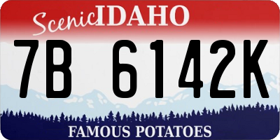 ID license plate 7B6142K