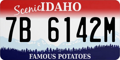 ID license plate 7B6142M
