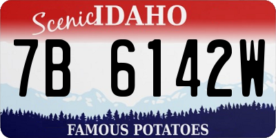 ID license plate 7B6142W
