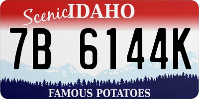 ID license plate 7B6144K