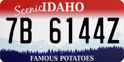 ID license plate 7B6144Z