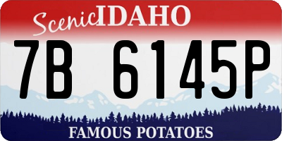 ID license plate 7B6145P