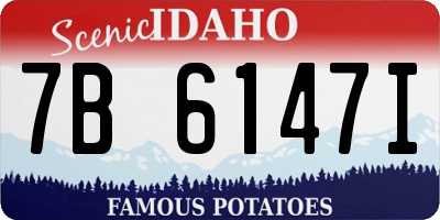 ID license plate 7B6147I