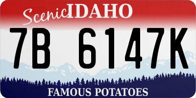 ID license plate 7B6147K