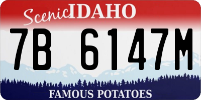ID license plate 7B6147M
