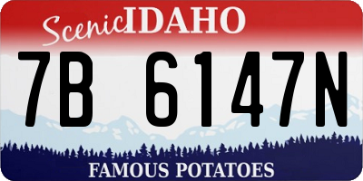 ID license plate 7B6147N
