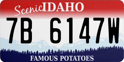 ID license plate 7B6147W