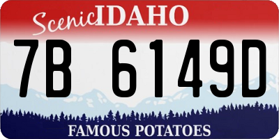 ID license plate 7B6149D