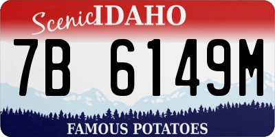 ID license plate 7B6149M