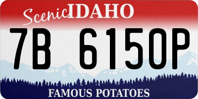ID license plate 7B6150P