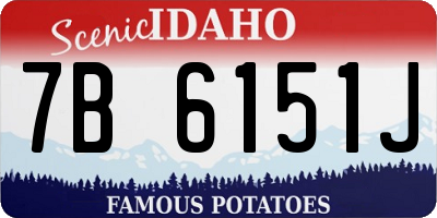 ID license plate 7B6151J