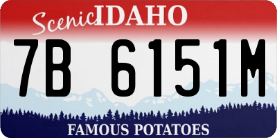 ID license plate 7B6151M