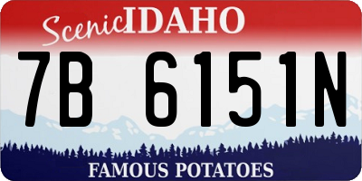 ID license plate 7B6151N